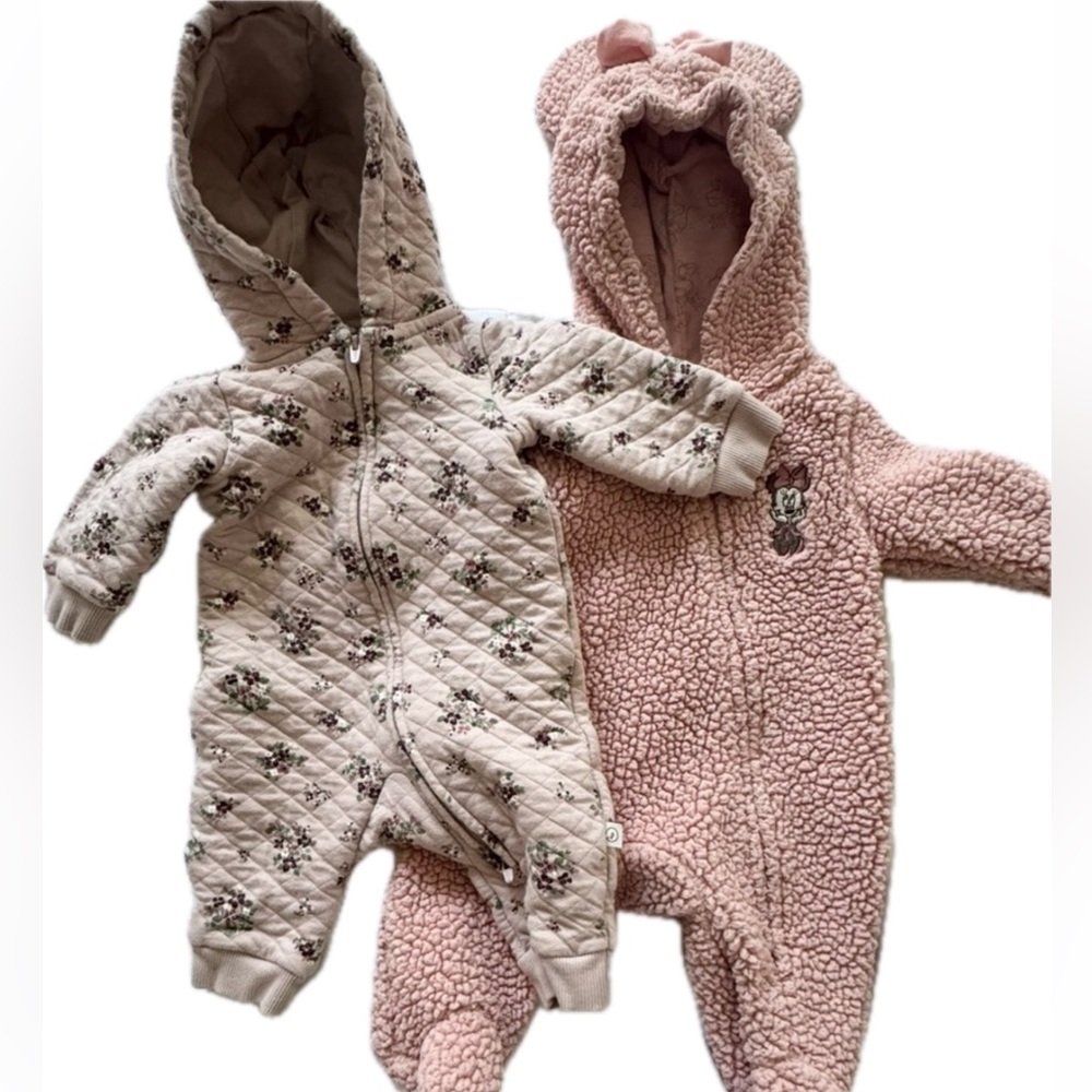0-3mo Winter Prams - Floral and Pink